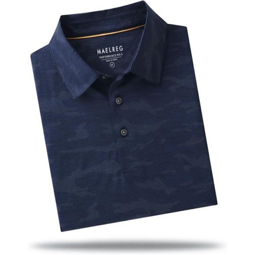 Heather Jacquard Polo Shirt Men Short Sleeve Stretch